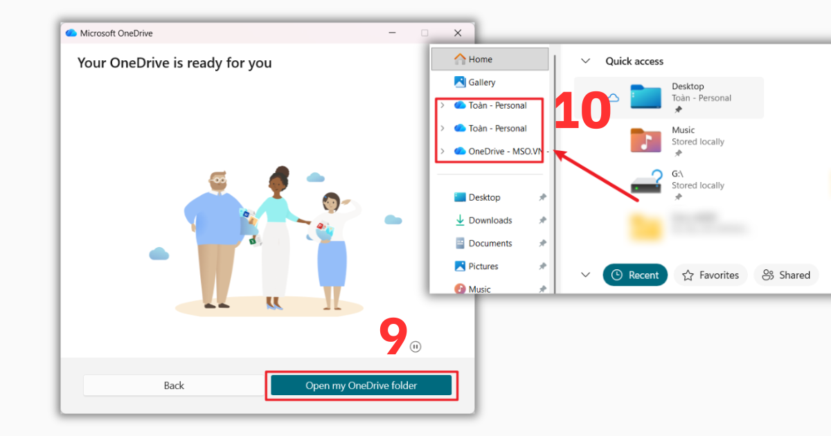 Đăng nhập 2 tài khoản OneDrive trên máy tính