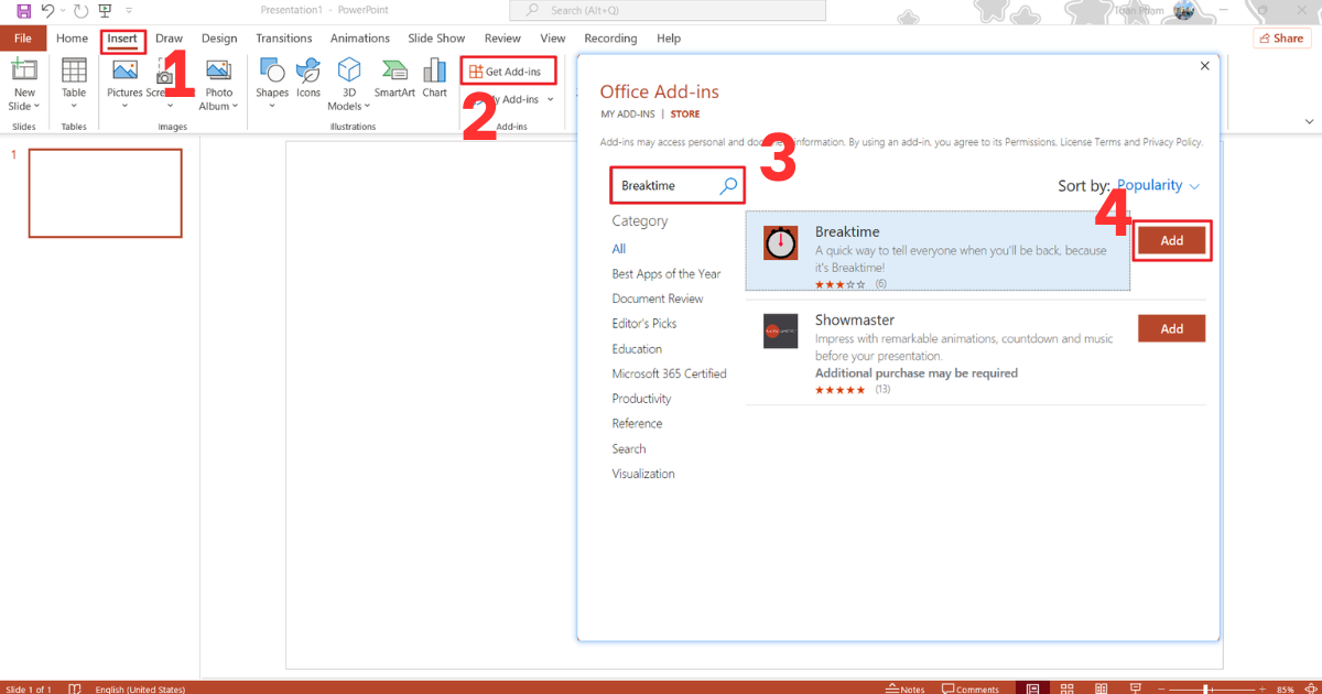 Đồng hồ đếm ngược trong PowerPoint