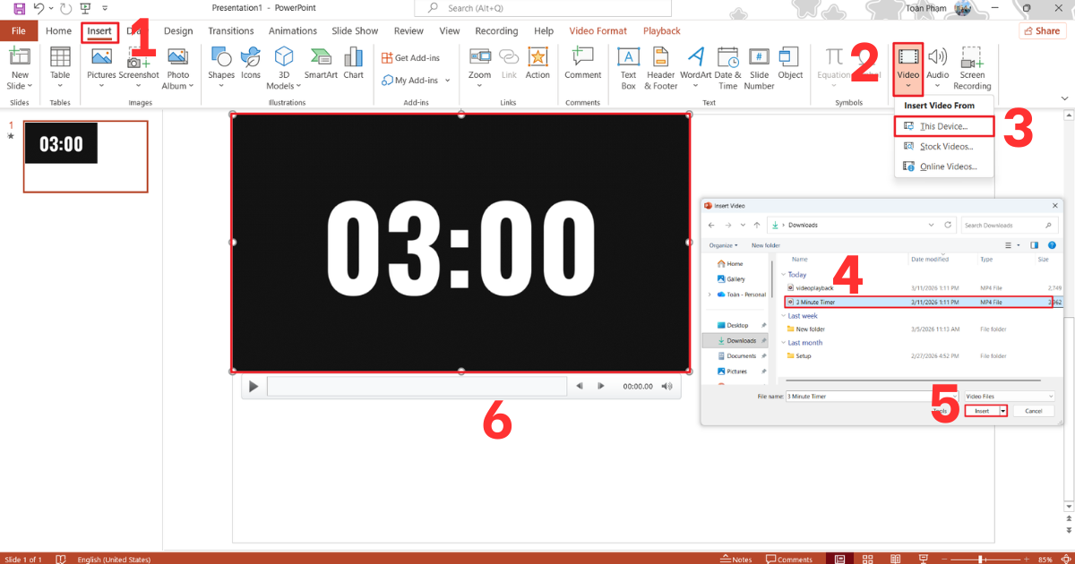 Đồng hồ đếm ngược trong PowerPoint