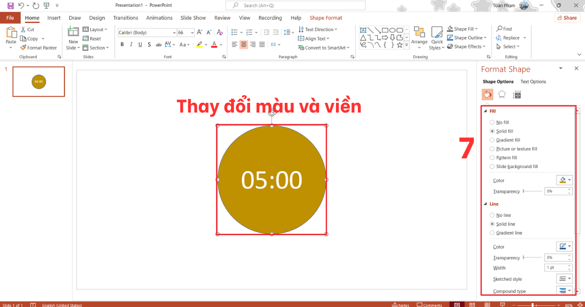 Đồng hồ đếm ngược trong PowerPoint