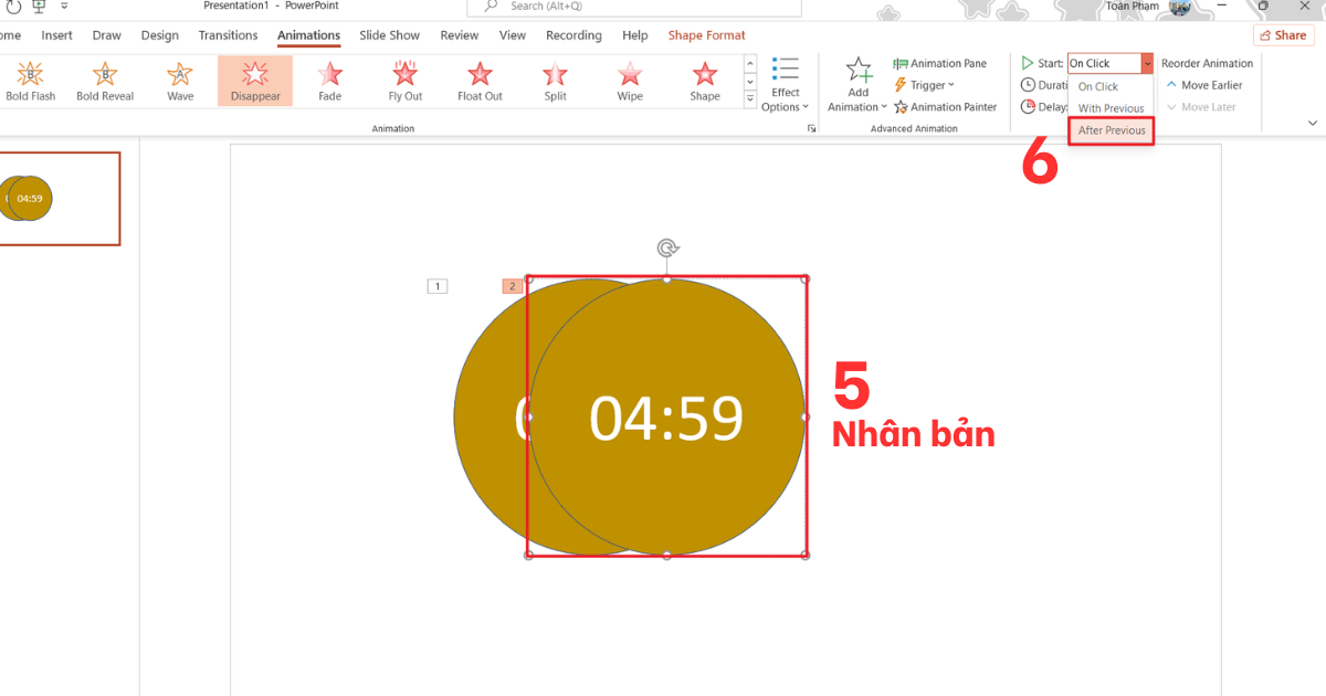 Đồng hồ đếm ngược trong PowerPoint