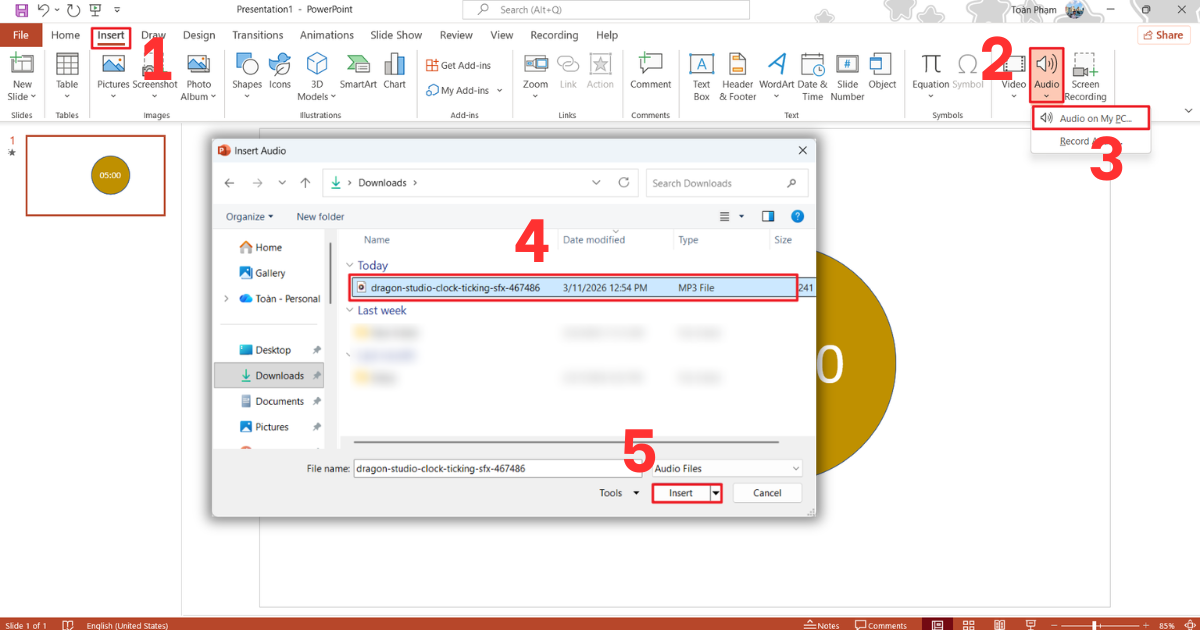 Đồng hồ đếm ngược trong PowerPoint