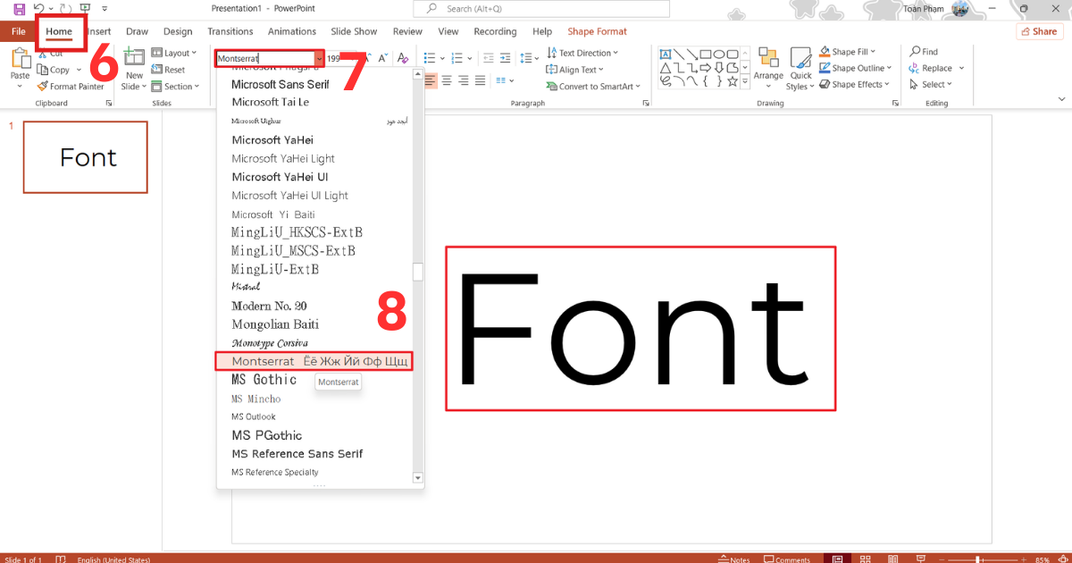 Font chữ đẹp cho PowerPoint