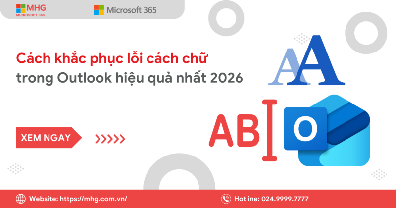 Lỗi cách chữ trong Outlook