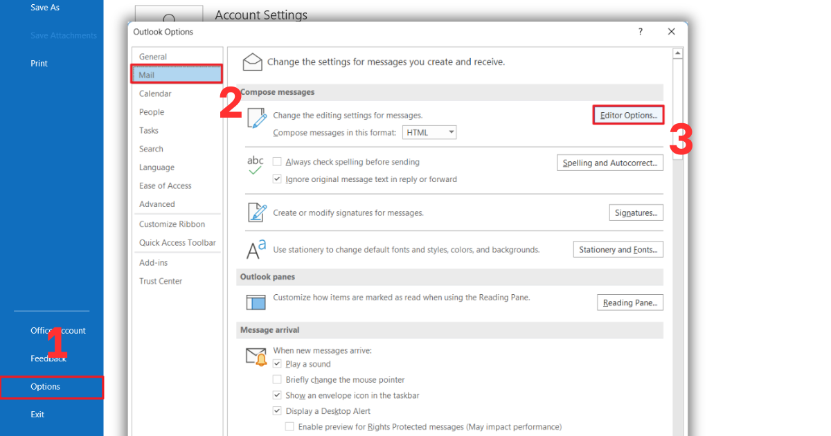 Lỗi cách chữ trong Outlook