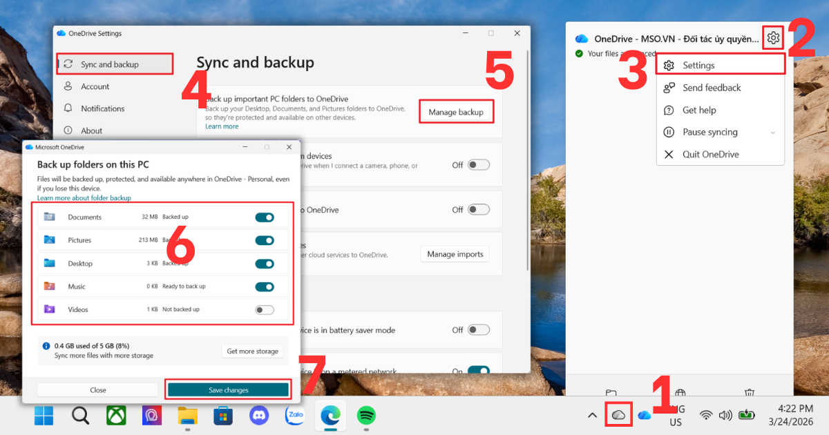 Sao lưu OneDrive Sao lưu OneDrive