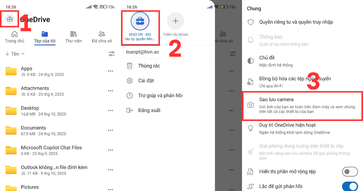 Sao lưu OneDrive Sao lưu OneDrive
