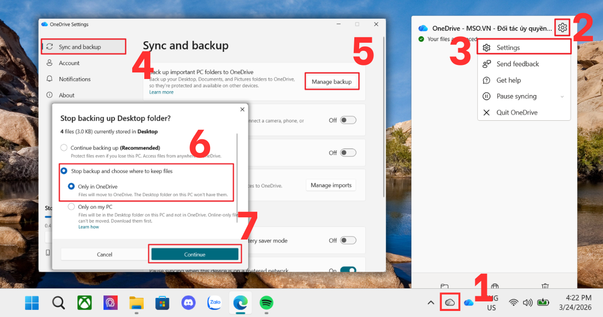 Sao lưu OneDrive Sao lưu OneDrive