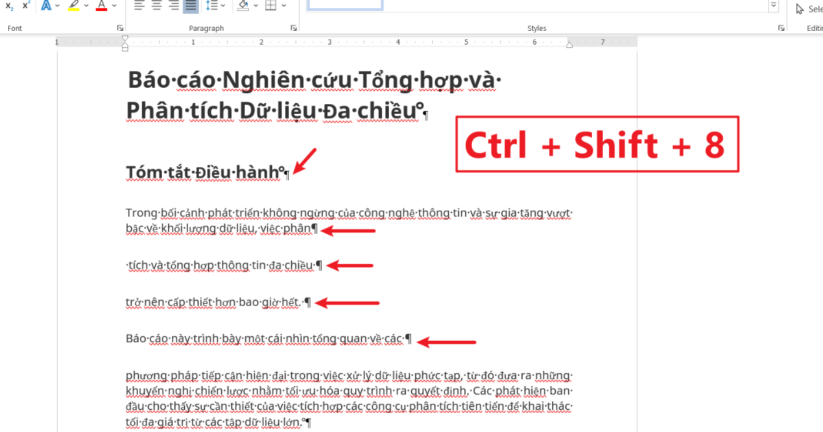 Tắt chữ p ngược trong word