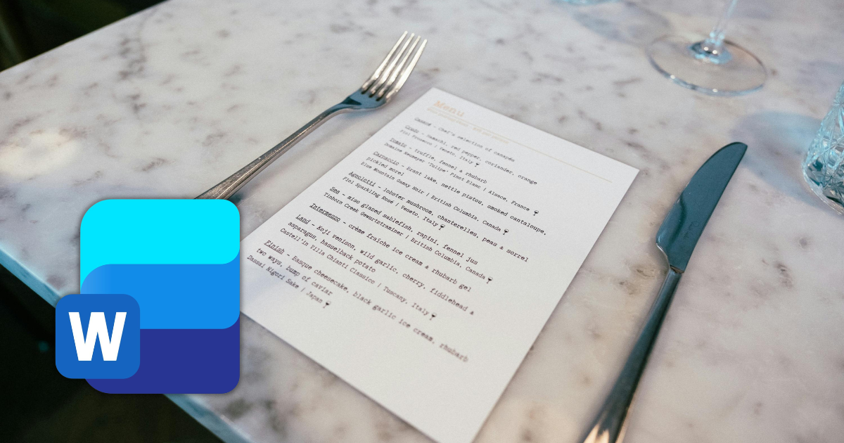 Thiết kế menu trong word