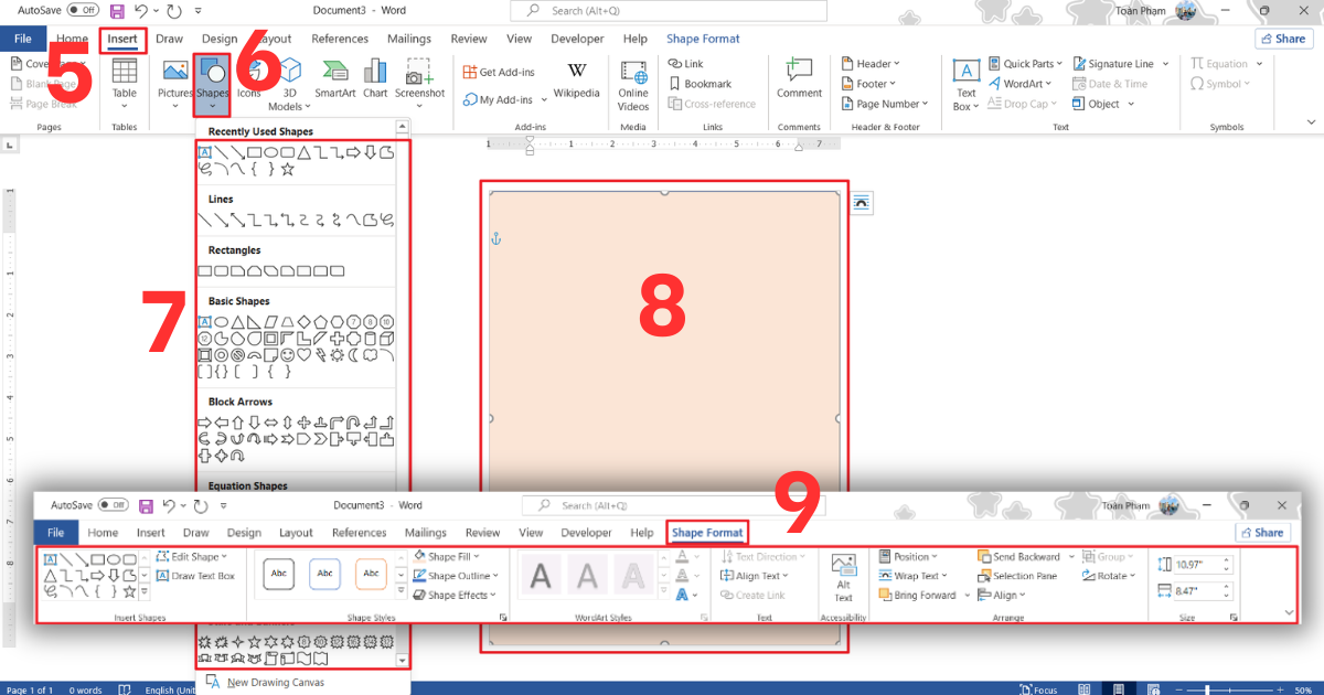 Thiết kế menu trong word