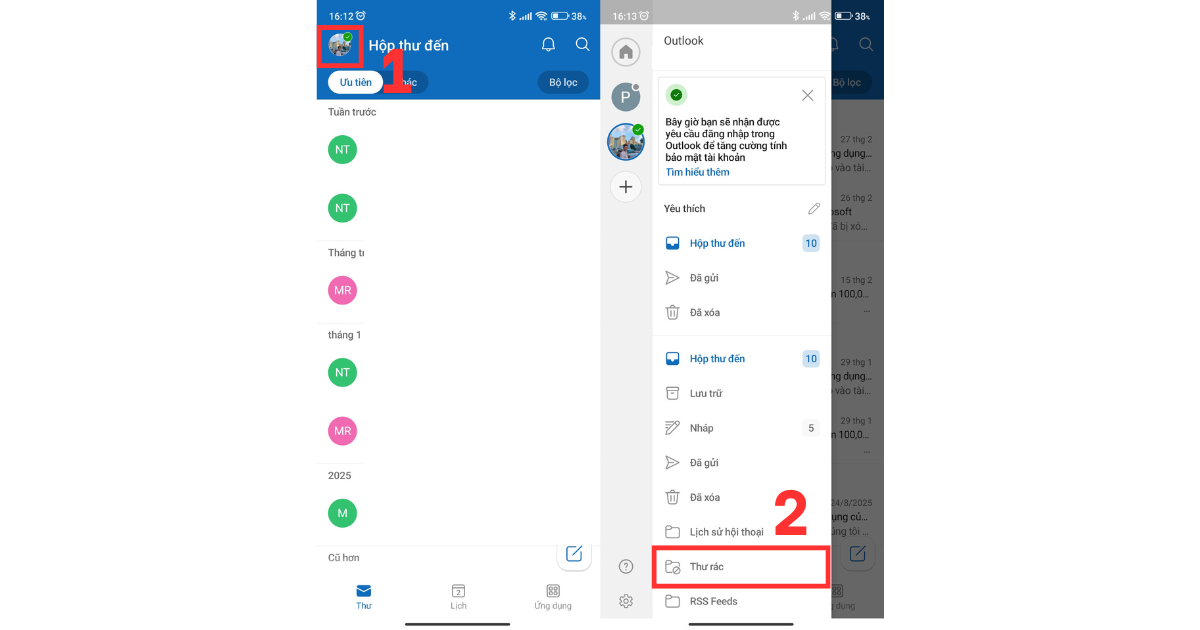 Tìm thư spam trong Outlook