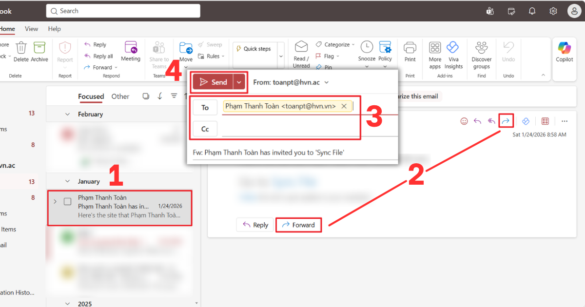 cách chuyển tiếp email trong outlook cách chuyển tiếp email trong outlook