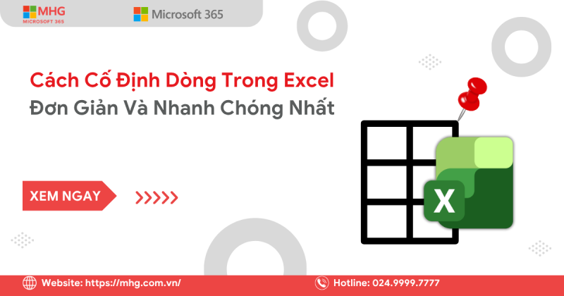 Cách cố định dòng trong Excel