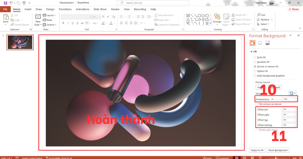 Cách đổi nền 1 slide trong PowerPoint