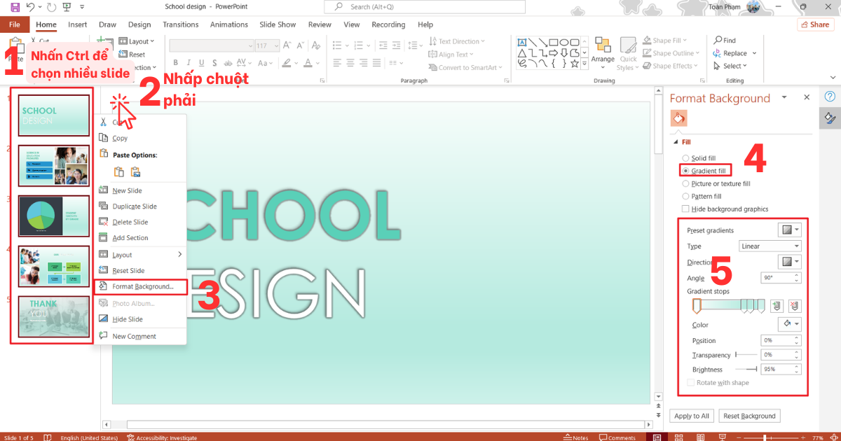 Cách đổi nền 1 slide trong PowerPoint