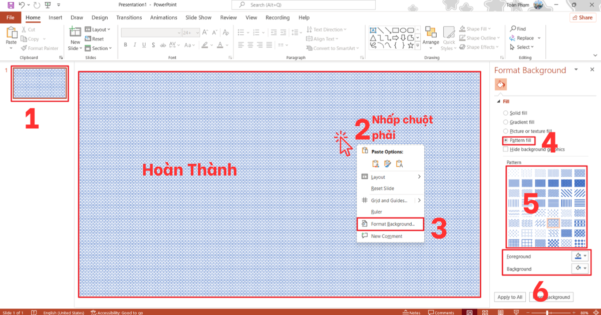 Cách đổi nền 1 slide trong PowerPoint