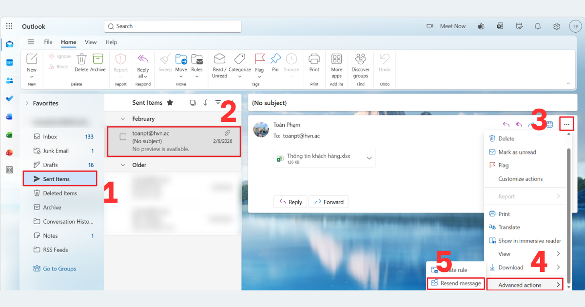 Cách recall email Outlook Cách recall email Outlook