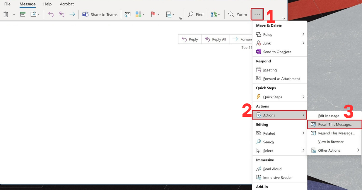 Cách recall email Outlook Cách recall email Outlook
