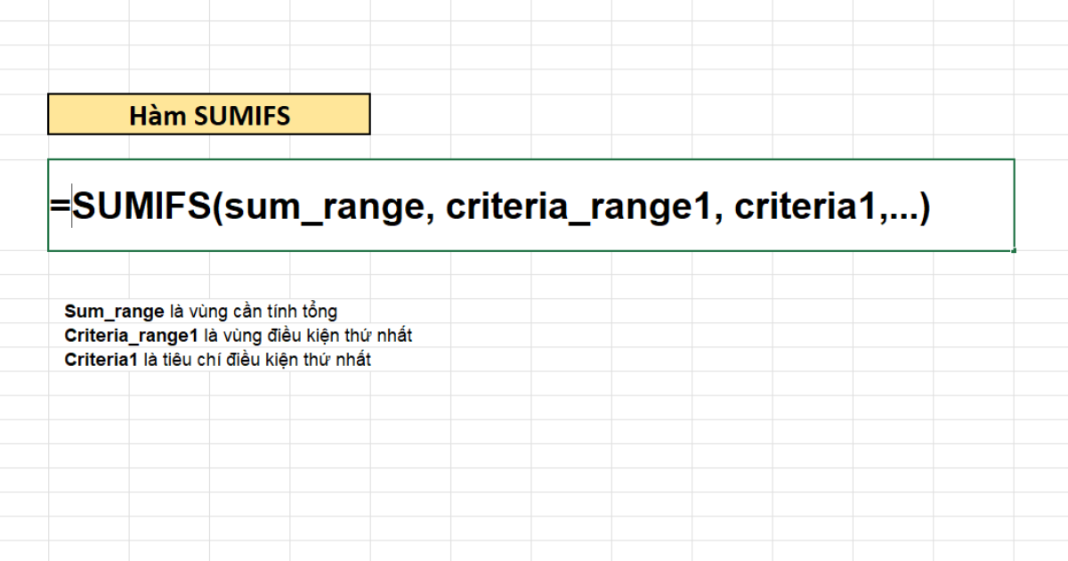 Cách tính tổng trong excel có điều kiện