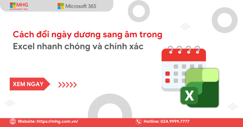 Đổi ngày dương sang âm trong Excel
