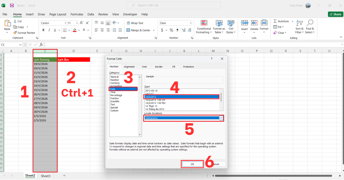 Đổi ngày dương sang âm trong Excel Đổi ngày dương sang âm trong Excel