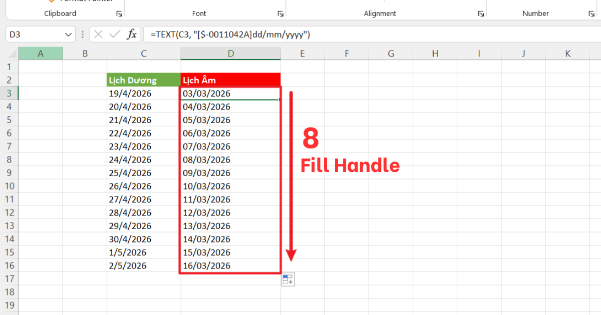 Đổi ngày dương sang âm trong Excel Đổi ngày dương sang âm trong Excel