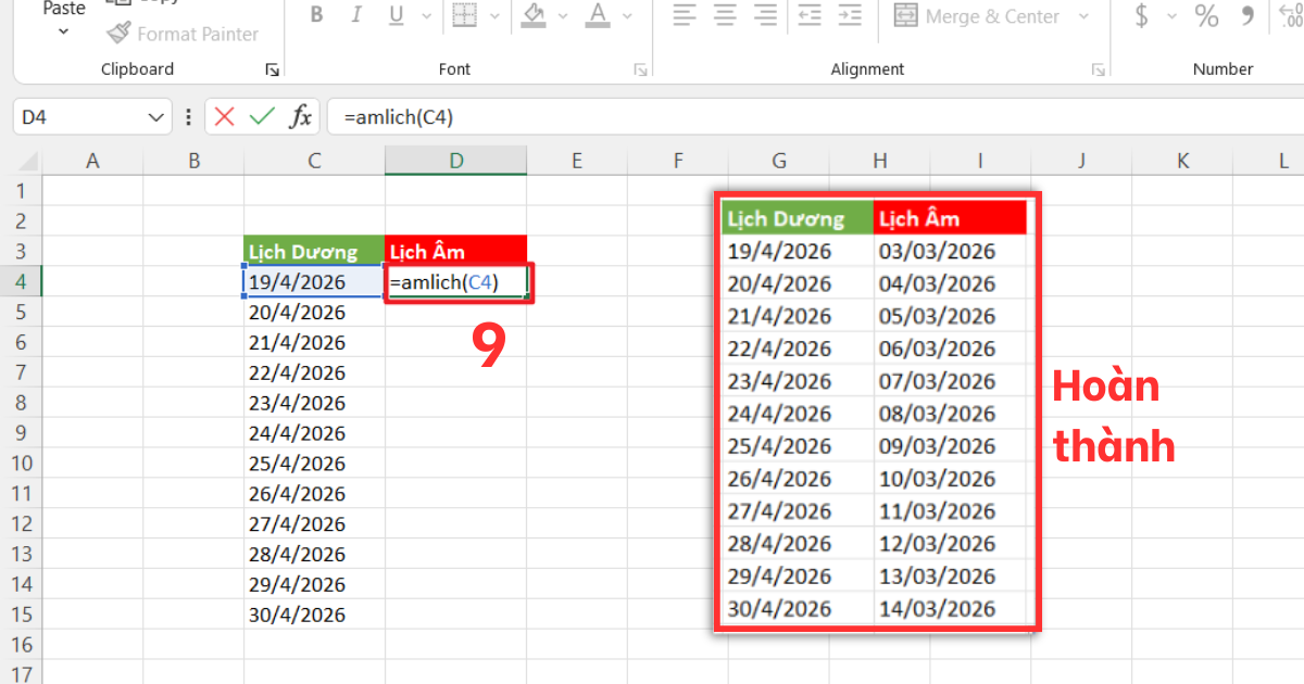 Đổi ngày dương sang âm trong Excel Đổi ngày dương sang âm trong Excel
