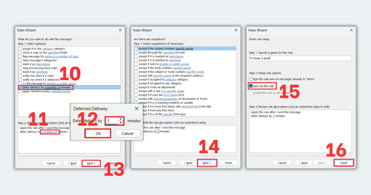 Hẹn giờ gửi mail outlook