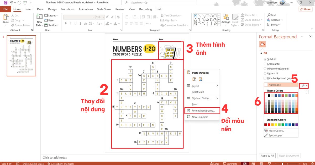 Trò chơi ô chữ PowerPoint