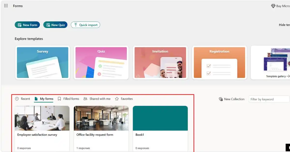 Cách chia sẻ Microsoft Forms