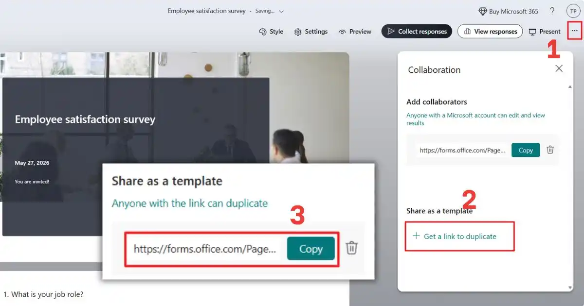 Cách chia sẻ Microsoft Forms