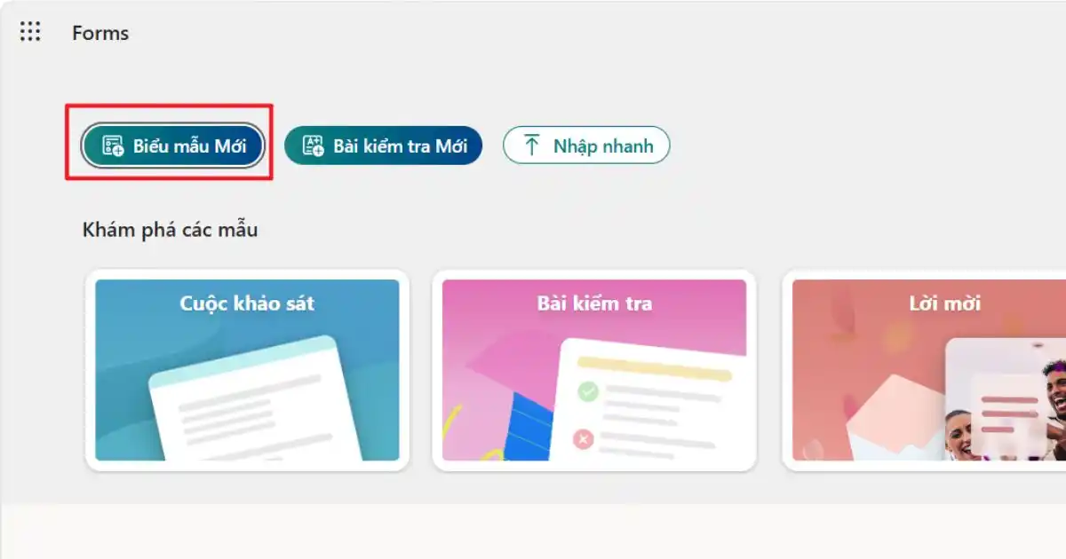 Cách tạo Microsoft Forms Cách tạo Microsoft Forms