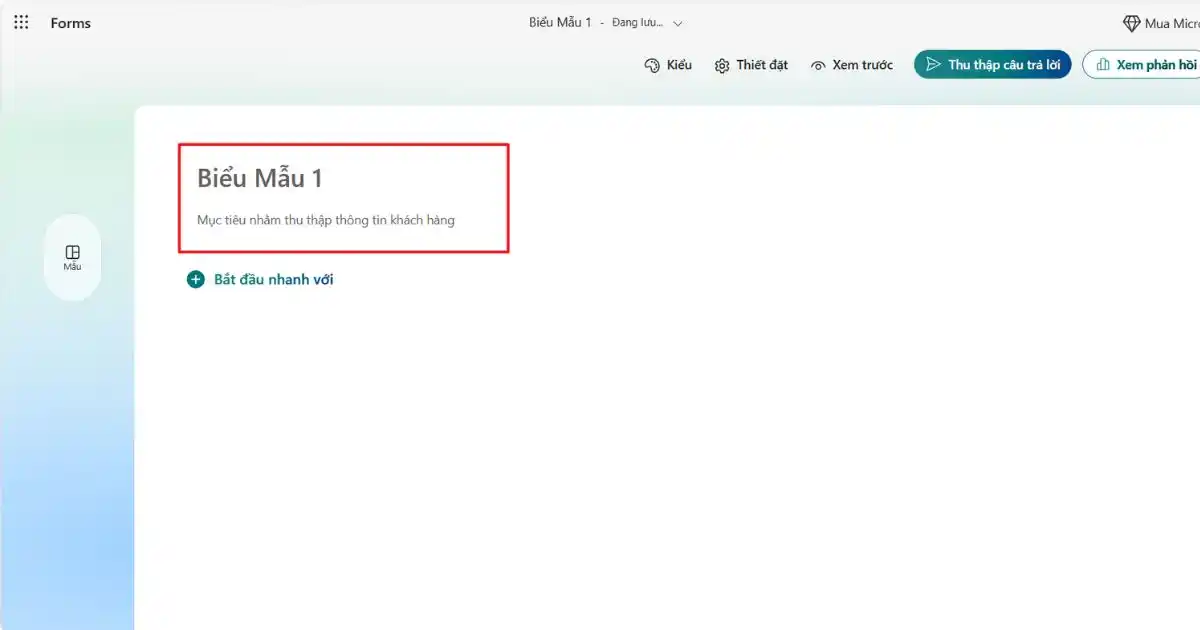 Cách tạo Microsoft Forms