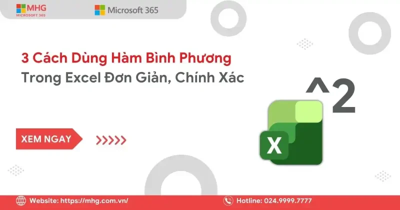 Hàm bình phương trong Excel