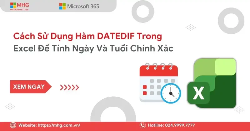 Hàm DATEDIF trong Excel