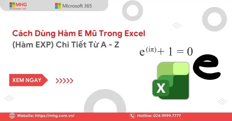 Hàm e mũ trong Excel