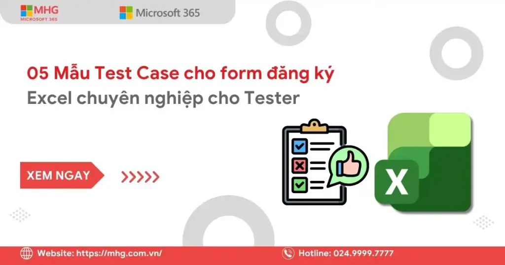 Mẫu Test Case cho form đăng ký Excel