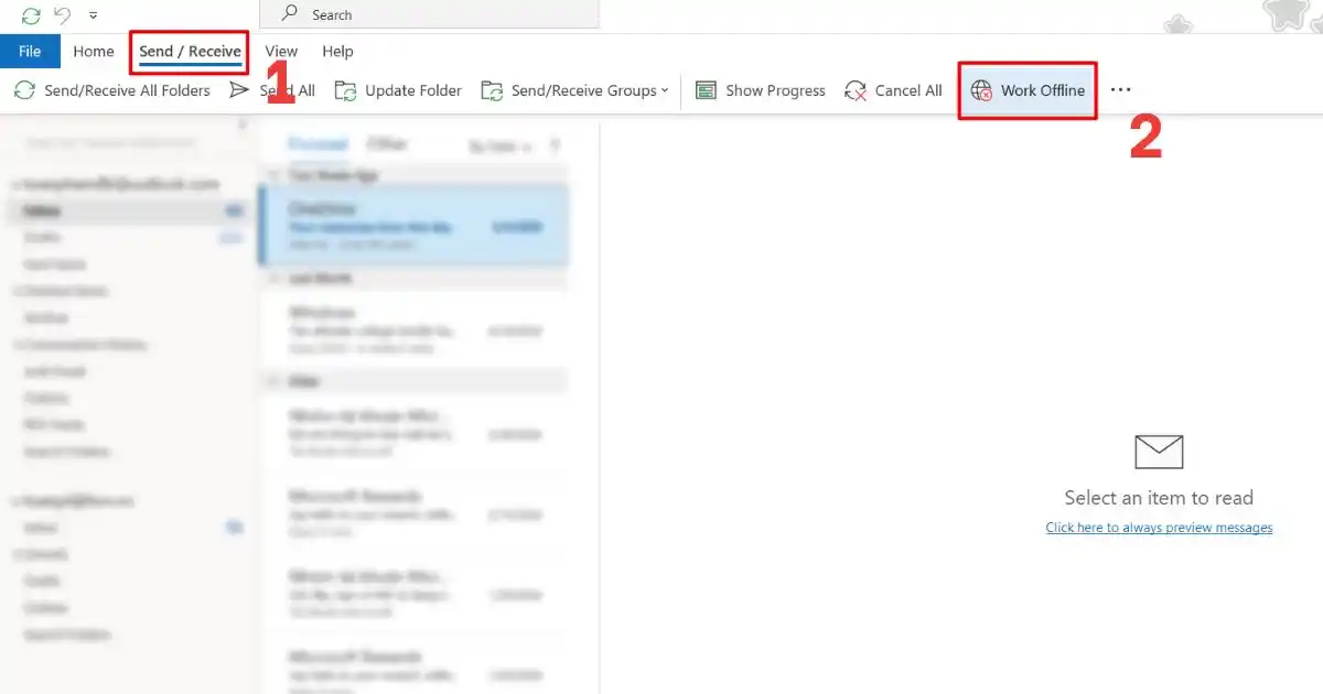 Outlook không kết nối được server