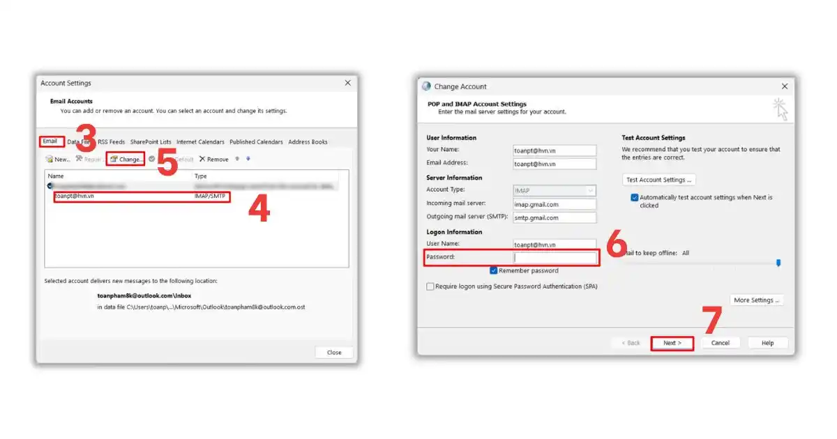 Outlook không kết nối được server
