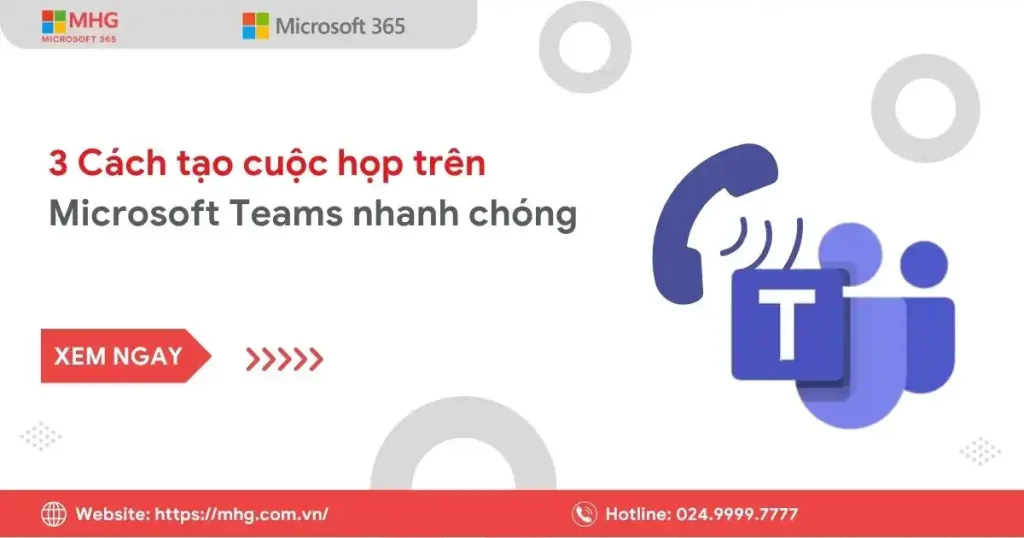 Tạo cuộc họp trên Microsoft Teams