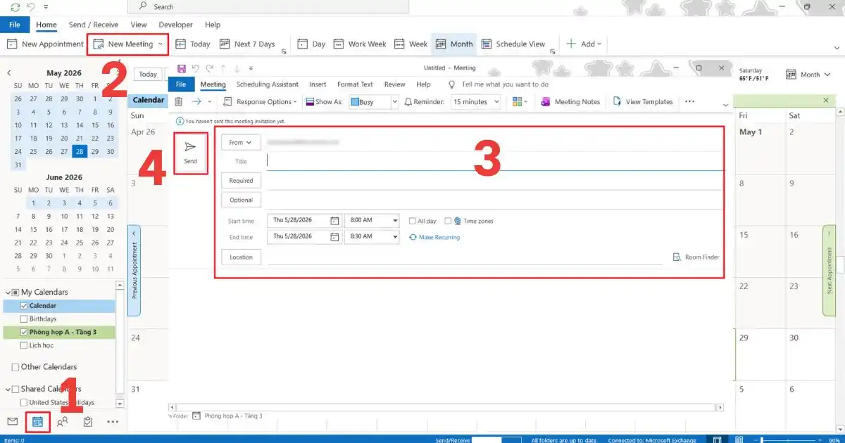 Tạo cuộc họp trên Microsoft Teams