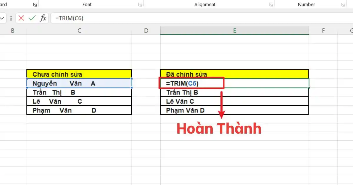 Xóa khoảng trắng trong Excel