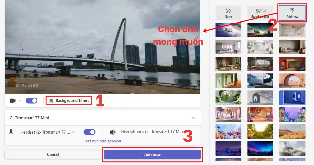 Cách đổi background trong Teams Cách đổi background trong Teams