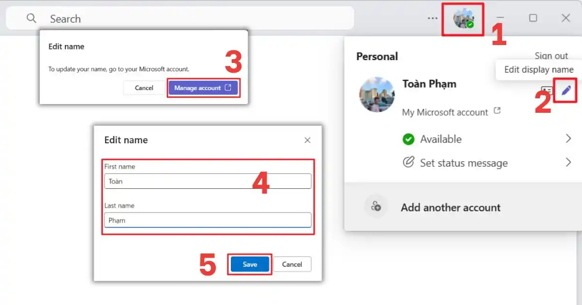 Cách đổi tên trên Microsoft Teams