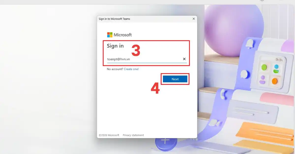 Microsoft Teams cách đăng nhập