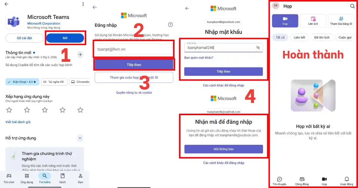 Microsoft Teams cách đăng nhập