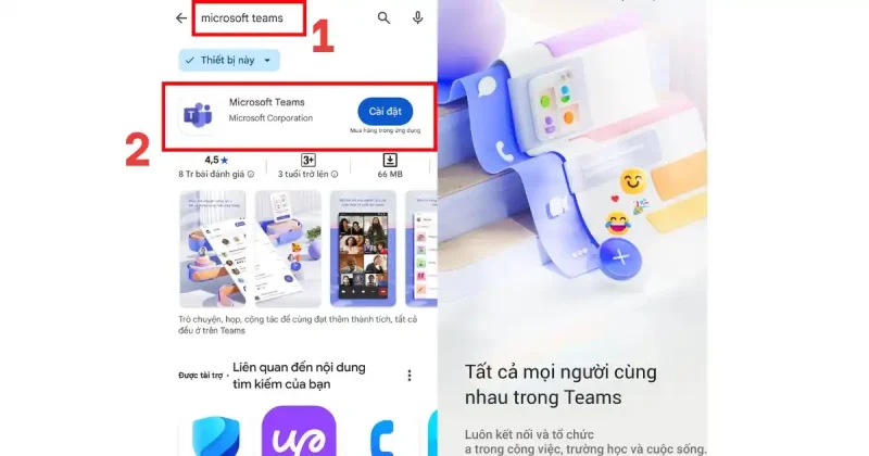 Cách tải Microsoft Teams trên thiết bị điện thoại Android