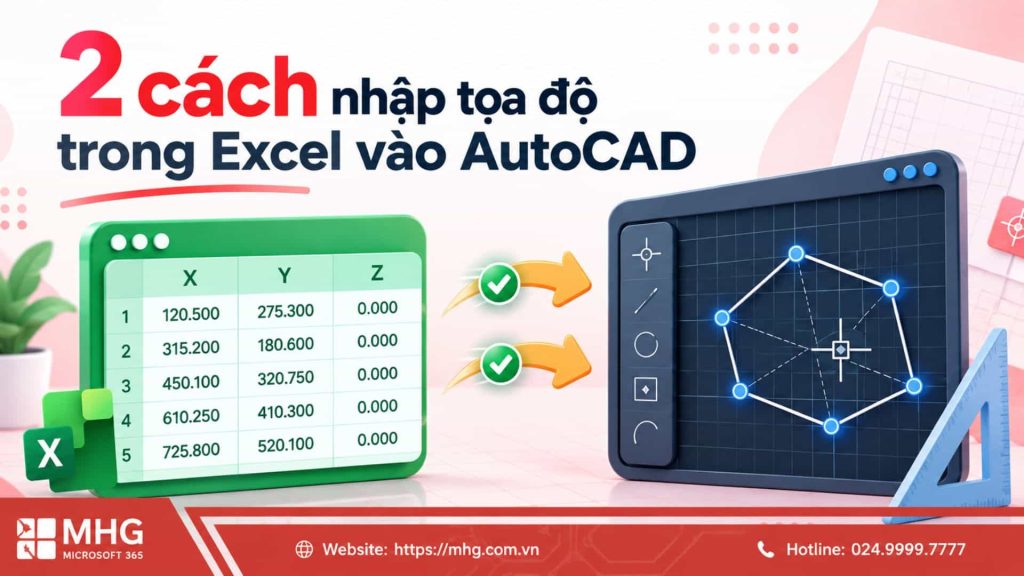 cách nhập tọa độ trong Excel vào AutoCAD