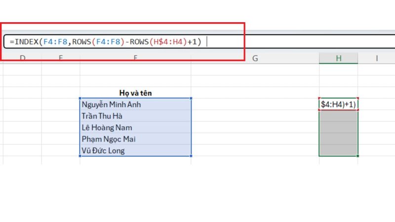 04-cach-dao-nguoc-cot-trong-excel-nhanh-chong Đảo ngược cột bằng hàm INDEX kết hợp ROWS
